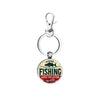 Fishing Lover Keychain Pendant In Zinc Alloy With Modern Simplicity Style