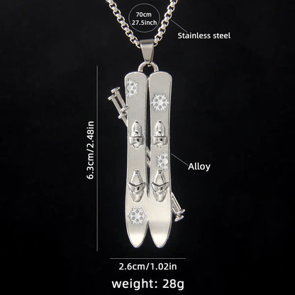 Fitness Commute Snowboard Snowflake 201 Stainless Steel Zinc Alloy Unisex Pendant Necklace