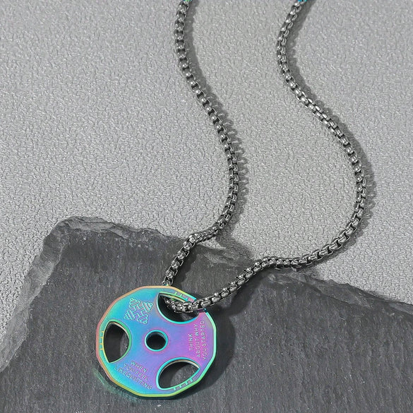 Fitness Dumbbell Pendant Necklace Geometric Pattern Titanium Steel Stainless Steel Electroplating Unisex Versatile