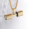 Fitness Weightlifting Dumbbell Stainless Steel Casting Pendant Necklace For Men