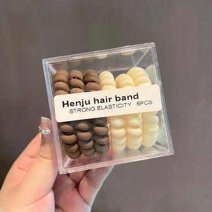 Five Packs Of Tied Hai Phone Cord Hair Rope Simple Hair Ring Rubber Band