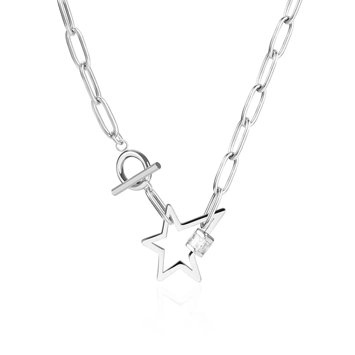 Five-pointed Star Ot Buckle Titanium Steel Necklace Wholesale