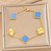 Fiveflower Laser Clover Bracelet For Women Titanium Steel 18K Real Gold Thick Electroplated In Vacuum Furnace