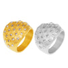 Flash Diamond Wide Face Ring Titanium Steel Plated 18K Gold Bubble Round Geometric Design Electroplated Women's Hand Jewelry
