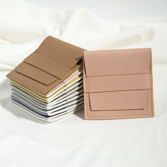 Flip Gift Imitation Leather Pu Jewelry Packaging Bag Thermal Transfer Printing For Necklace Ring Storage