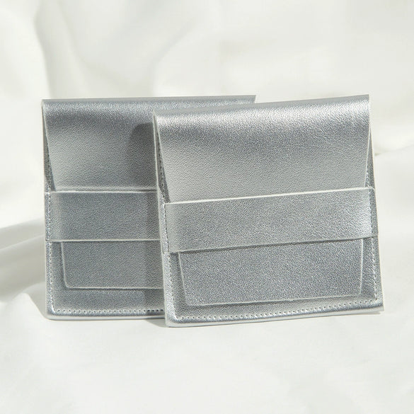 Flip Gift Imitation Leather Pu Jewelry Packaging Bag Thermal Transfer Printing For Necklace Ring Storage