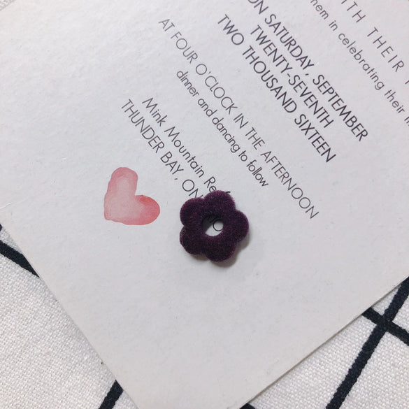 Flocked Velvet Fivepetal Flower Throughhole Beads Jewelry Earrings Nail Accessories Material Retro Style