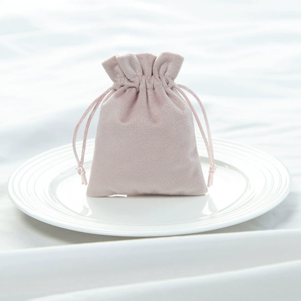Flocking Velvet Jewelry Storage Bag Drawstring Small Corset Pocket Text Play
