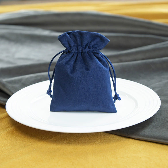 Flocking Velvet Jewelry Storage Bag Drawstring Small Corset Pocket Text Play