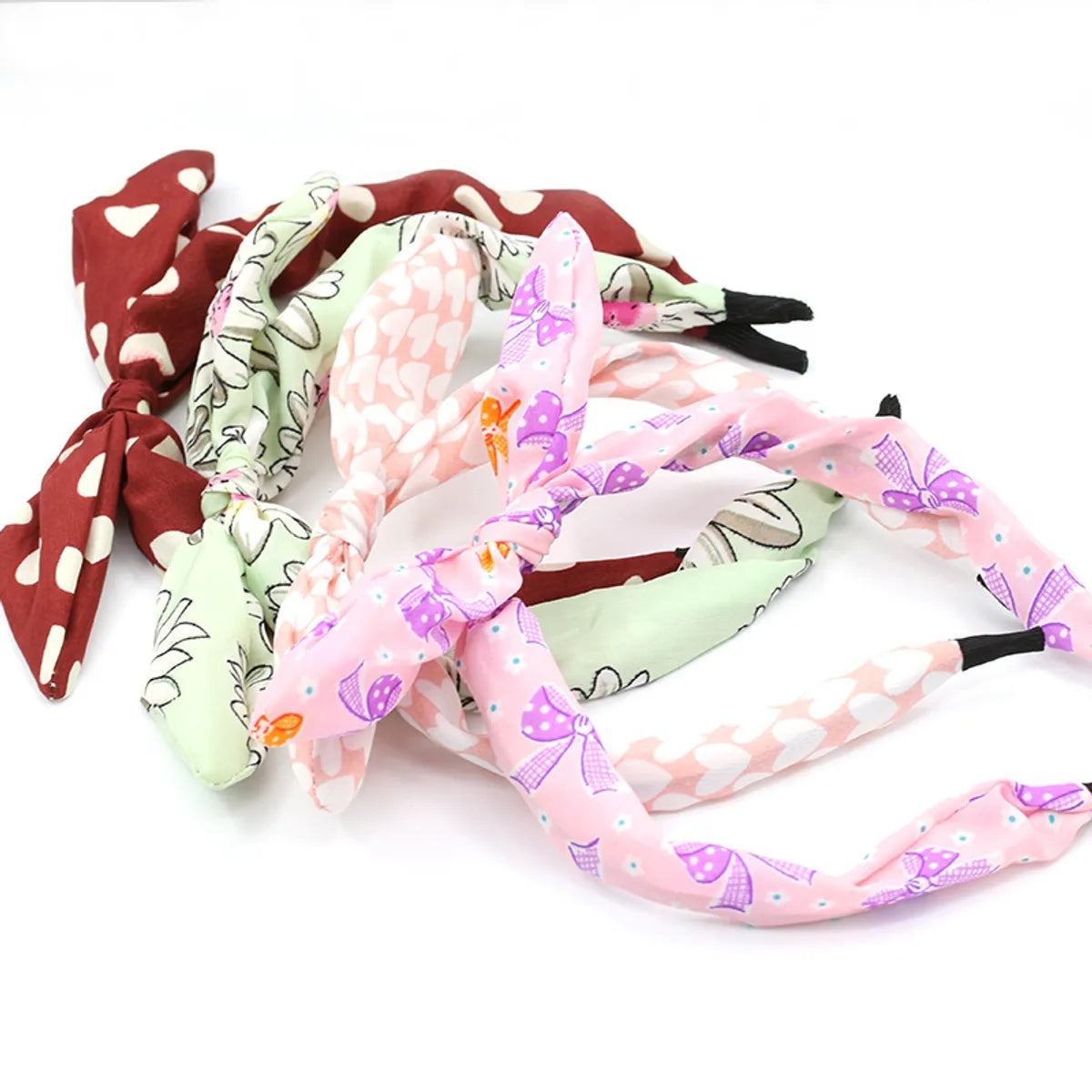 Floral Bowknot  Fashion Polka Dot Rabbit Headband  Wholesale