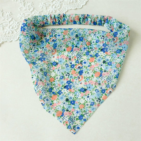 Floral Chiffon Geometric Triangle Scarf And Hair Band Women's Hair Accessories