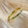 Floral Enamel Cloisonné Open Cuff Bracelet With Retro Decorative Finish Statement Accessory