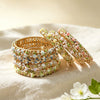 Floral Enamel Filigree Bracelet With Openwork Cloisonné Design And Vintage Court Style Plated Finish