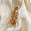 Floral Enamel Patchwork Bracelet With Small Flower Details Retro Plated Fashion Jewelry Accessory