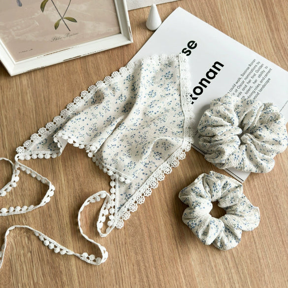 Floral Fabric Handmade Hair Tie For Women