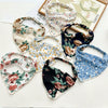 Floral Fabric Triangle Scarf Geometric Style Women's Headwear