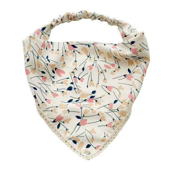 Floral Fabric Triangle Scarf Geometric Style Women's Headwear