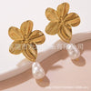 Floral Stainless Steel Stamping Earrings