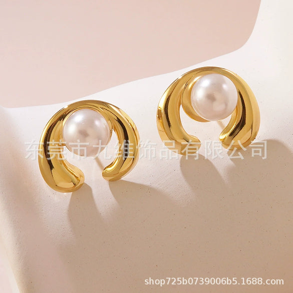 Floral Stainless Steel Stamping Earrings