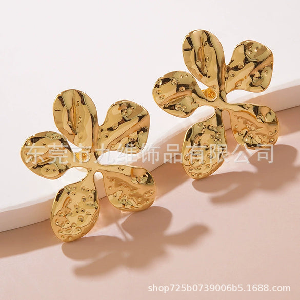 Floral Stainless Steel Stamping Earrings