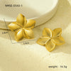 Flower And Leaf Series Stainless Steel Fashion Earrings 18K Gold Plated