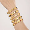 Flower Butterfly Zircon Czech Glass Stainless Steel 18K Gold Plated Women's Bracelet With High Edition Buckle And Electroplating Treatment
