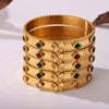 Flower Butterfly Zircon Czech Glass Stainless Steel 18K Gold Plated Women's Bracelet With High Edition Buckle And Electroplating Treatment
