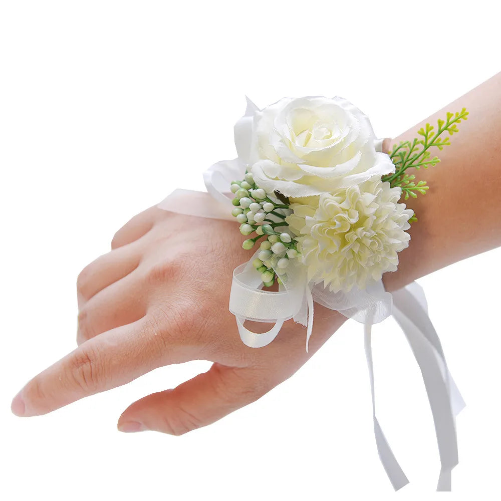 Simulation Flower Bride Bridesmaids Wrist Flower Wedding Props