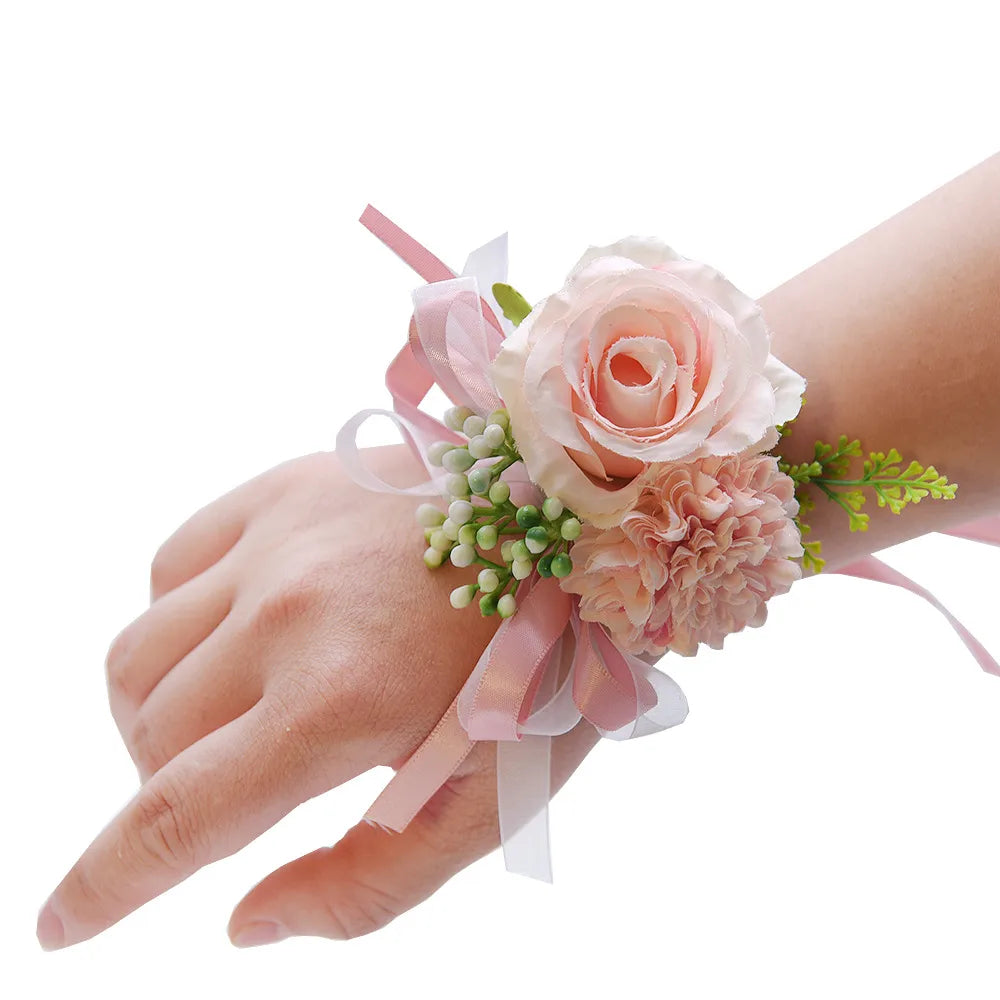 Simulation Flower Bride Bridesmaids Wrist Flower Wedding Props