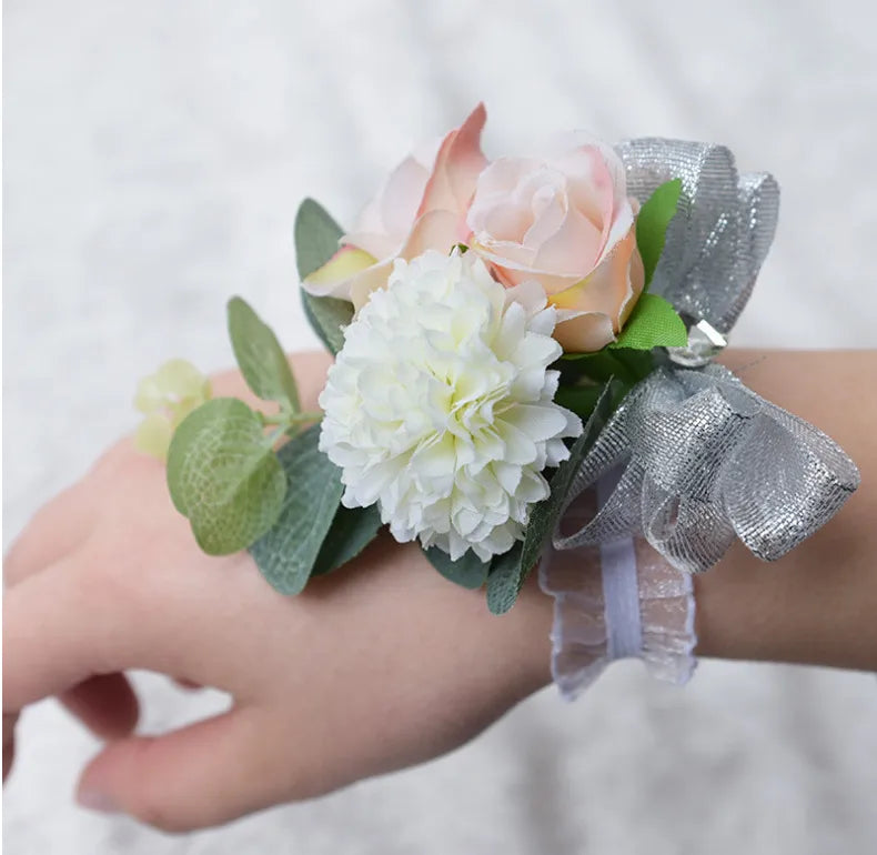 Simulation Flower Bride Bridesmaids Wrist Flower Wedding Props