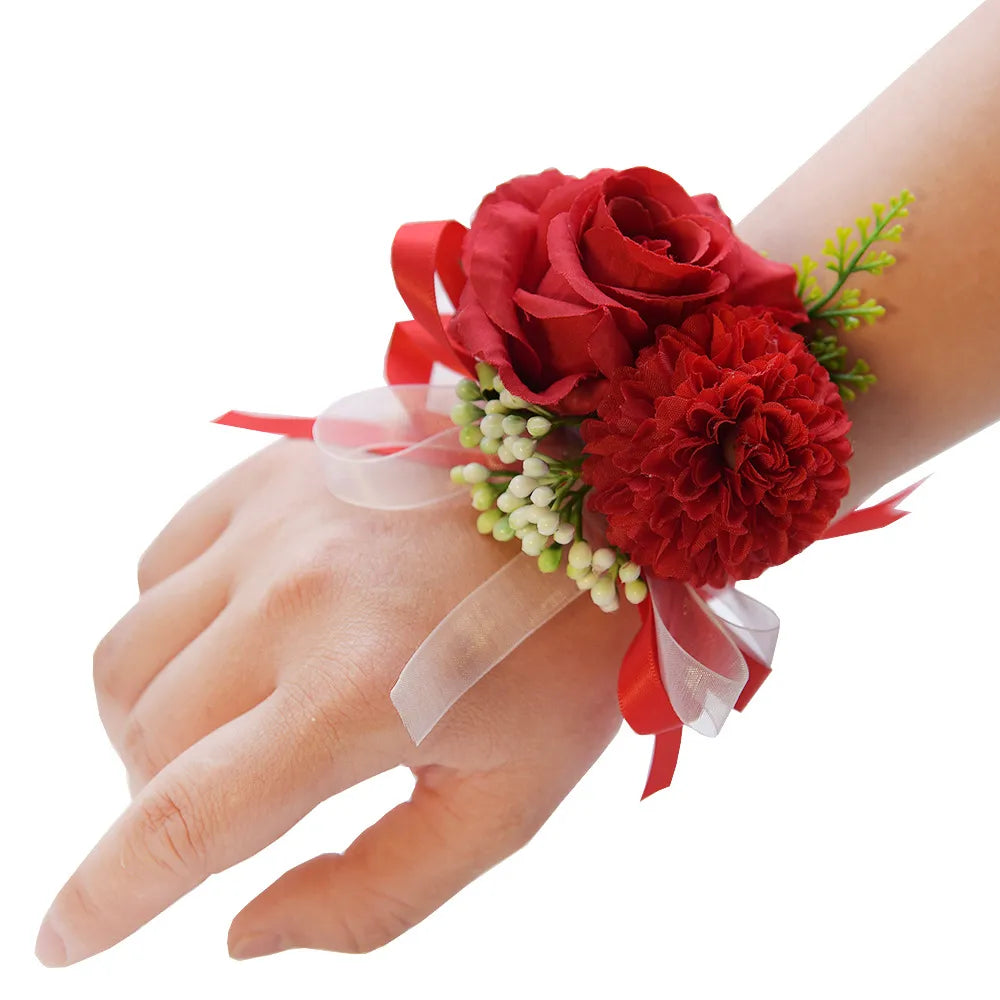 Simulation Flower Bride Bridesmaids Wrist Flower Wedding Props