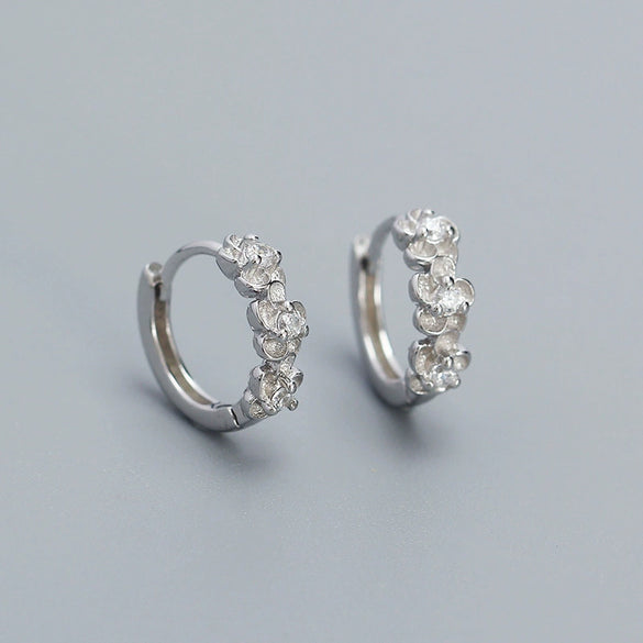 Flower Earrings 925 Silver Ins Style Electroplated