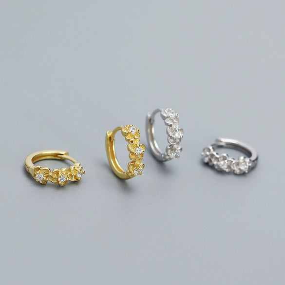 Flower Earrings 925 Silver Ins Style Electroplated
