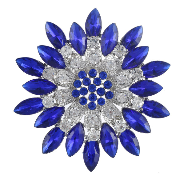 Flower Encrusted Alloy And Acrylic Brooch Electroplated Women's And Unisex Clothing Accessory