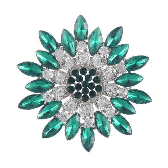 Flower Encrusted Alloy And Acrylic Brooch Electroplated Women's And Unisex Clothing Accessory