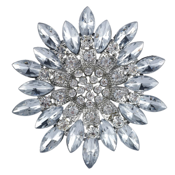 Flower Encrusted Alloy And Acrylic Brooch Electroplated Women's And Unisex Clothing Accessory