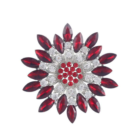 Flower Encrusted Alloy And Acrylic Brooch Electroplated Women's And Unisex Clothing Accessory