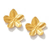 Flower Geometric Irregular Hammer Pleated 316L Stainless Steel 18K Gold Plated Vintage Women's Earrings