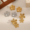 Flower Geometric Stainless Steel Earrings Highend 18K Pvd Electroplated Nonfading