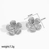 Flower Geometric Stainless Steel Earrings Highend 18K Pvd Electroplated Nonfading