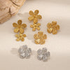 Flower Geometric Stainless Steel Earrings Highend 18K Pvd Electroplated Nonfading