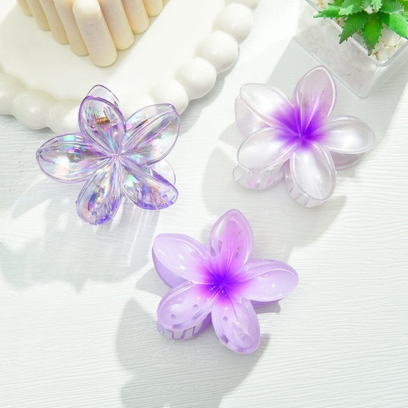 Flower Hairpin Plastic Resin Little Fresh Style Baking Paint Hair Accessories Shark Clip