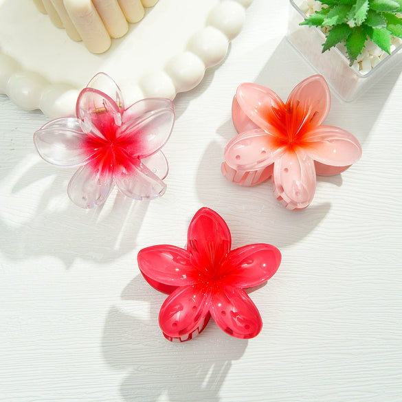 Flower Hairpin Plastic Resin Little Fresh Style Baking Paint Hair Accessories Shark Clip