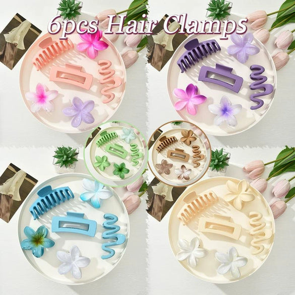 Flower Hairpin Set Acrylic Plumeria Baking Paint For Women