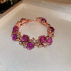 Flower Imitation Pearl Mid Ancient Necklace Bracelet Suit With Diamond Embedded For Women Light Luxury High Grade Clavicle Chain Jewelry