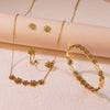Flower Jewelry Set Stainless Steel Electroplating O Shaped Chain Little Daisy Rhinestones For Women