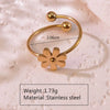 Flower Jewelry Set Stainless Steel Electroplating O Shaped Chain Little Daisy Rhinestones For Women