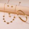 Flower Jewelry Set Stainless Steel Electroplating O Shaped Chain Little Daisy Rhinestones For Women
