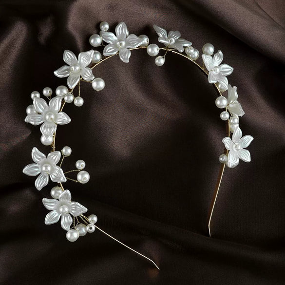 Flower Pearl Hair Band Hair Accessories Acrylic Material