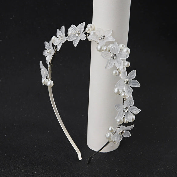Flower Pearl Hair Band Hair Accessories Acrylic Material